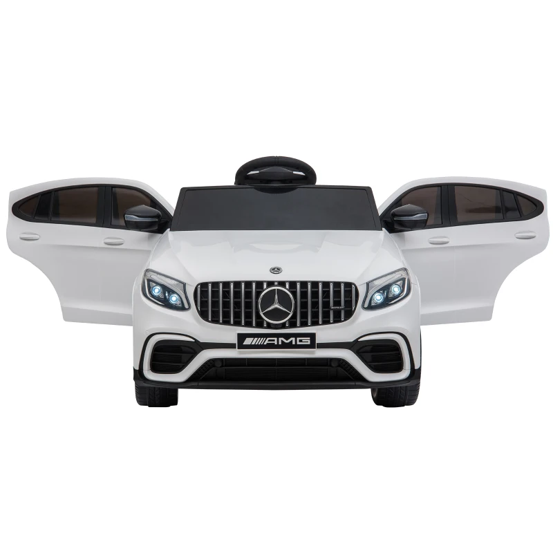 Aosom 12V Toddler Ride On Car with Remote Control, Mercedes Benz AMG GLC63S Coupe, Electric Car with 2 Speed, MP3 Player, Light, Horn, Songs, Suspension, White