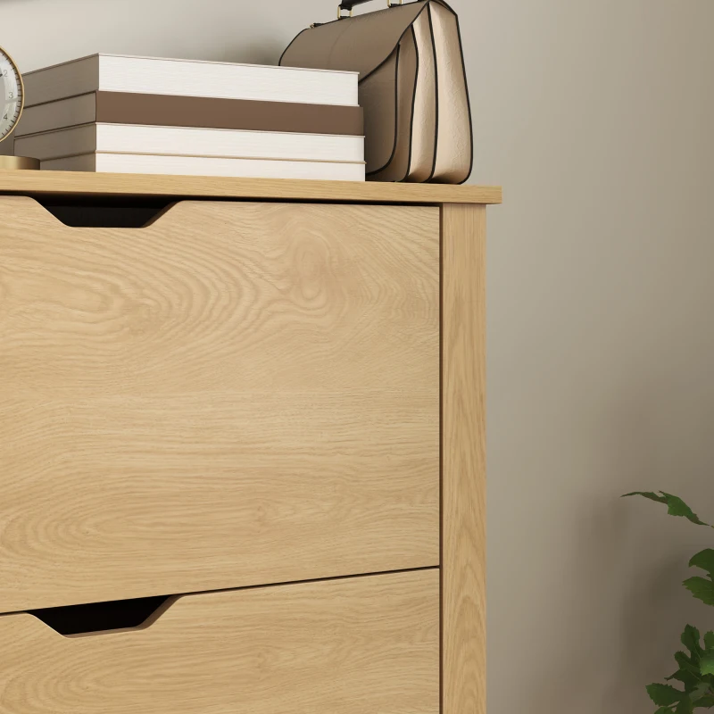 HOMCOM Shoe Storage Cabinet with 3 Flip Drawers and Adjustable Shelves for 12-18 Pairs of Shoes, Natural Wood