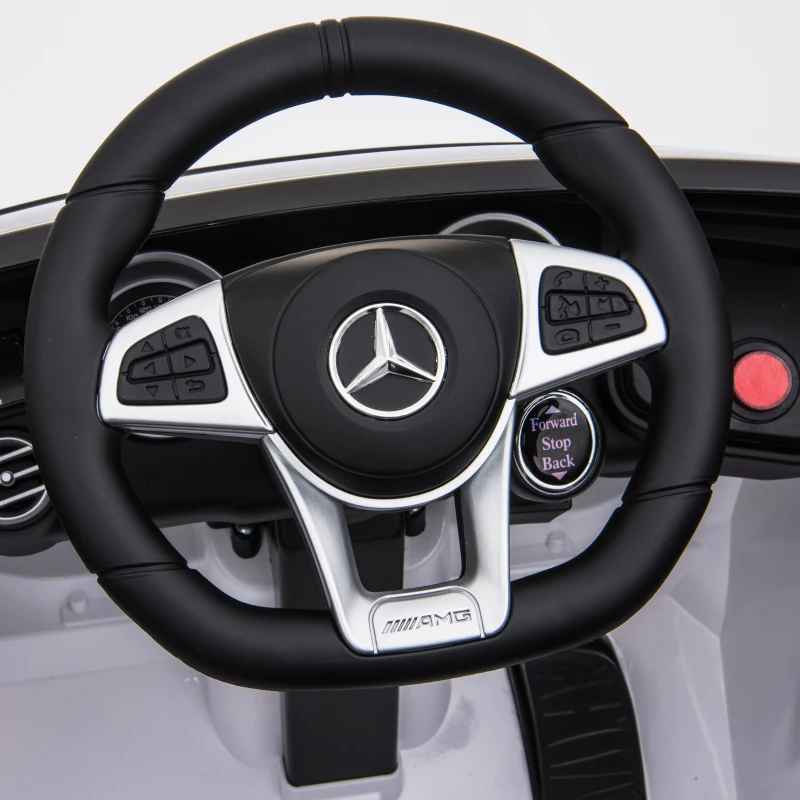 Aosom 12V Toddler Ride On Car with Remote Control, Mercedes Benz AMG GLC63S Coupe, Electric Car with 2 Speed, MP3 Player, Light, Horn, Songs, Suspension, White