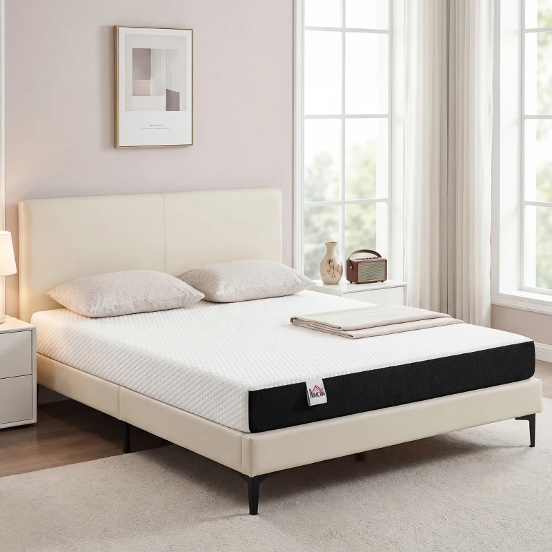 HOMCOM King Mattress 8 Inch Memory Foam Mattress in a Box, Pressure Relief & Lumbar Support, CertiPUR-US Certified, Medium Firm