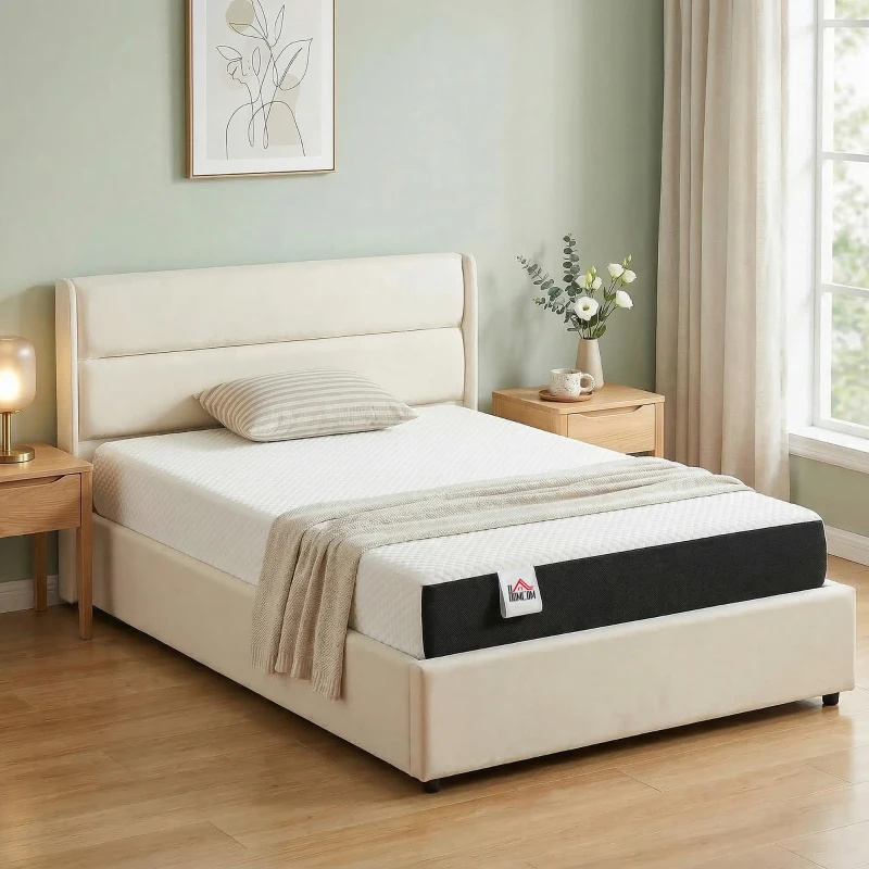 HOMCOM Twin Mattress 8 Inch Memory Foam Mattress in a Box, Pressure Relief & Lumbar Support, CertiPUR-US Certified, Medium Firm