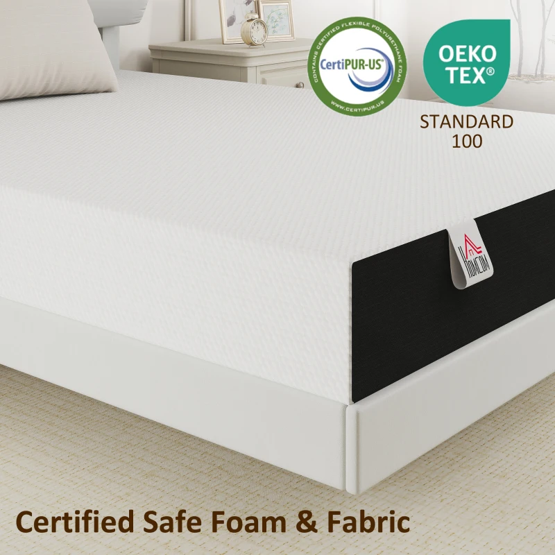 HOMCOM Full Mattress 8 Inch Memory Foam Mattress in a Box, Pressure Relief & Lumbar Support, CertiPUR-US Certified, Medium Firm