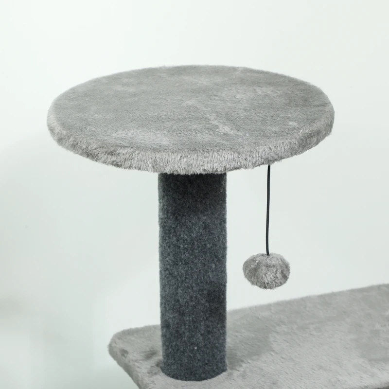 PawHut Cat Tree Cat Tower Multi-Level with Sisal Scratching Post for Kittens and Adults Grey Large 41"H