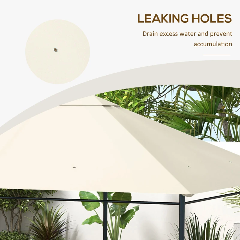 Outsunny 10' x 13' Gazebo Replacement Canopy Cover, Gazebo Roof Replacement (TOP COVER ONLY), Cream White