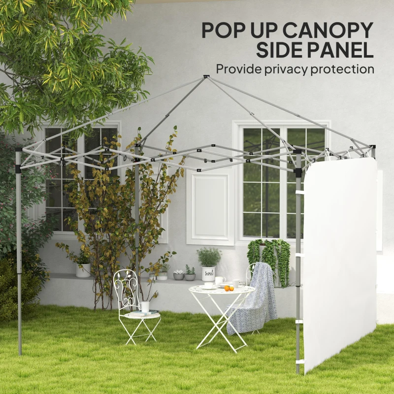 Outsunny Instant Canopy Sidewall with 4 Storage Bag for 10 x 10 ft Straight Leg Pop Up Canopies, 1 Pack Sidewall Only, White