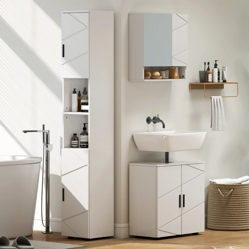 kleankin Medicine Cabinet, Wall Mounted Bathroom Mirror Cabinet with Mirrored Door, Adjustable Shelf and Soft Close Mechanism