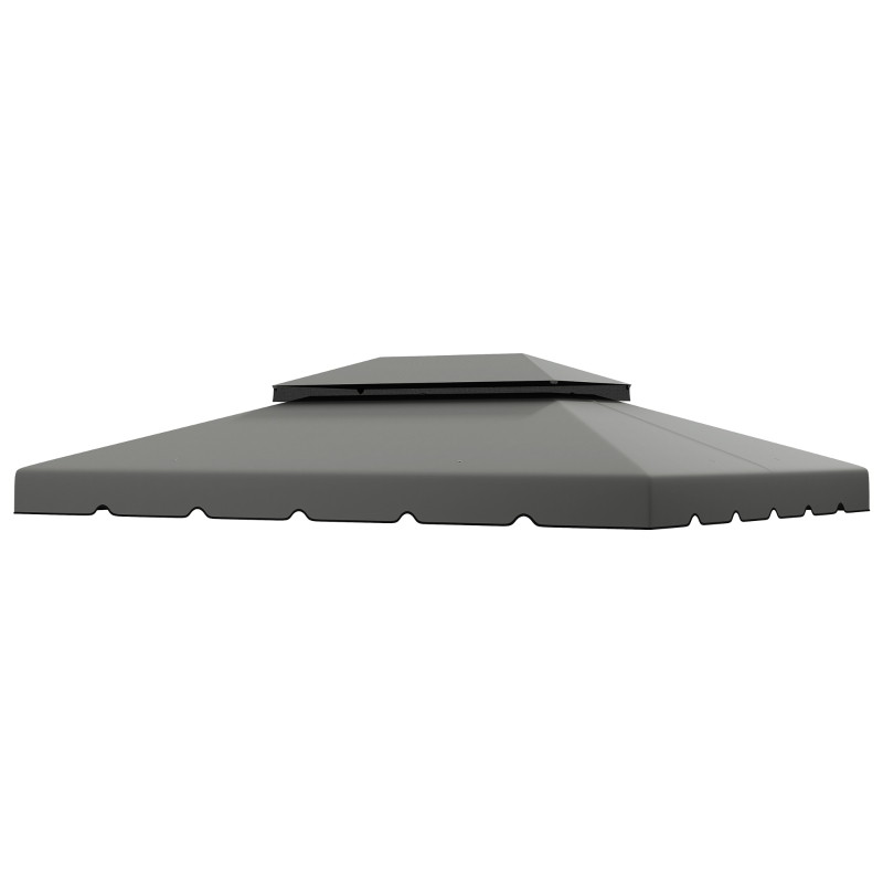 Outsunny Model 84C-101 or 84C-144 13' x 10' Gazebo Replacement Canopy, Gazebo Top with Double Vented Roof (TOP ONLY), Gray(m-11)