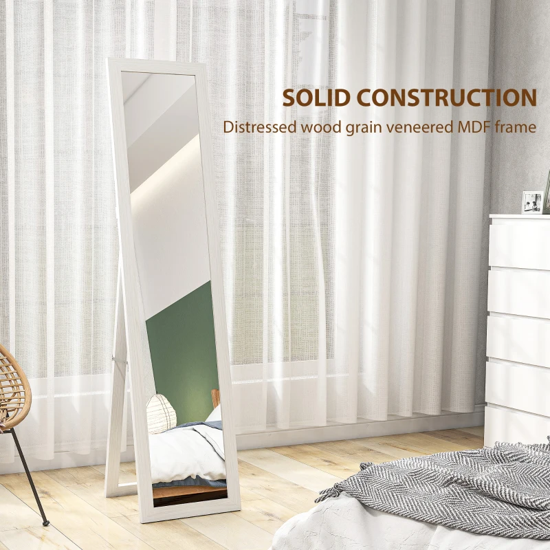 HOMCOM 15" x 62" Full Length Mirror for Bedroom, Free Standing Dressing Mirror, Wall Mirror for Living Room, White