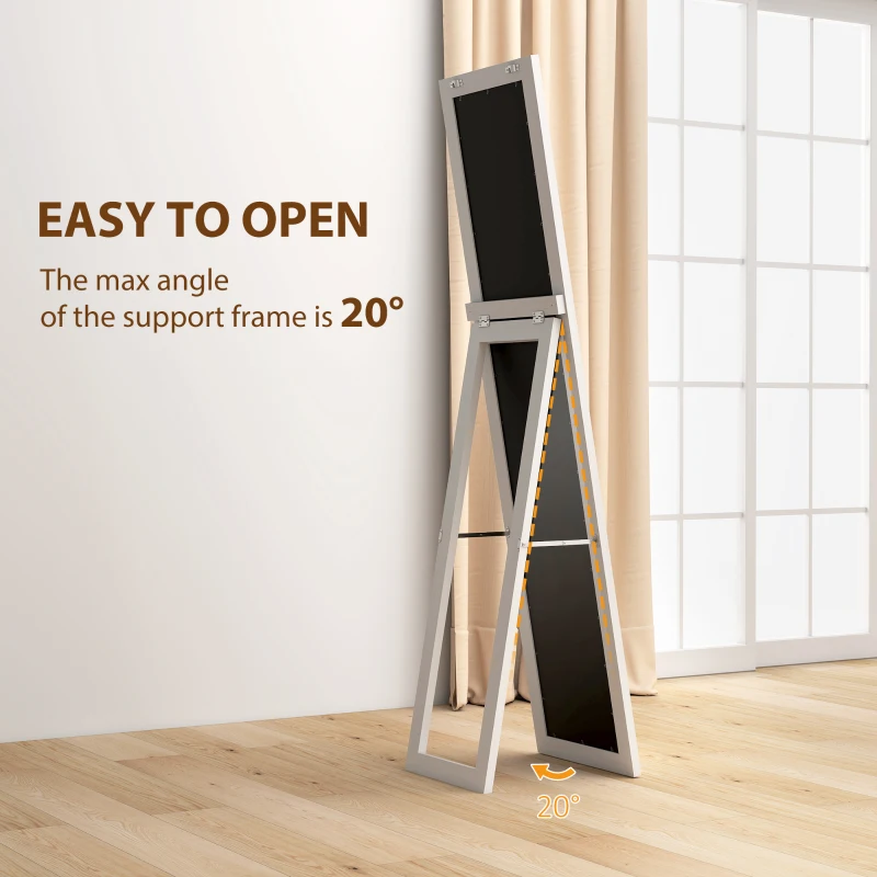 HOMCOM 15" x 62" Full Length Mirror for Bedroom, Free Standing Dressing Mirror, Wall Mirror for Living Room, White