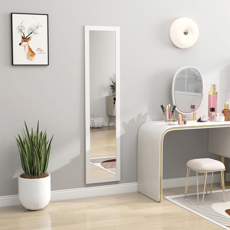 HOMCOM 15" x 62" Full Length Mirror for Bedroom, Free Standing Dressing Mirror, Wall Mirror for Living Room, White