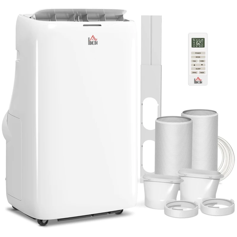 HOMCOM 14000 BTU Portable Air Conditioner, Inverter & Dual Hose AC Unit w/ Cool, Dehumidifier, Fan, for 700 Sq. ft, Window Kit