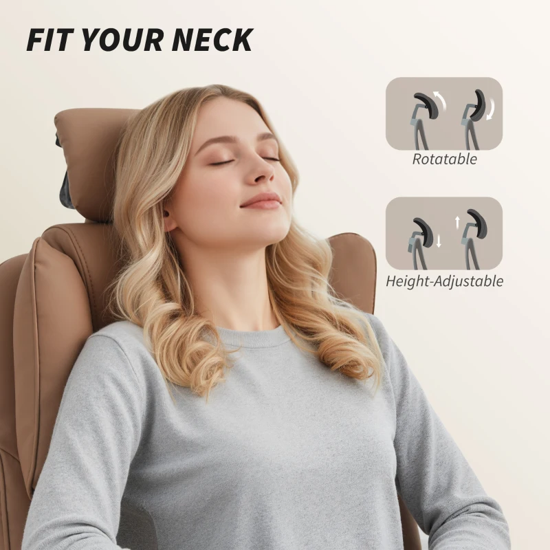 HOMCOM Reclining Office Chair, Executive Desk Chair with Pet-Friendly Fabric, Headrest, Footrest, Swivel Wheels, Brown