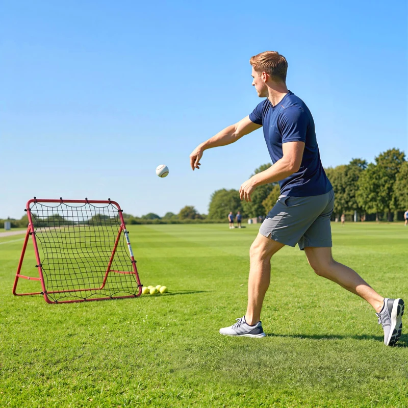 Soozier Soccer Rebounder Net, 3.5 x 3ft Easy Setup Bounce Back Net with 5 Adjustable Angles