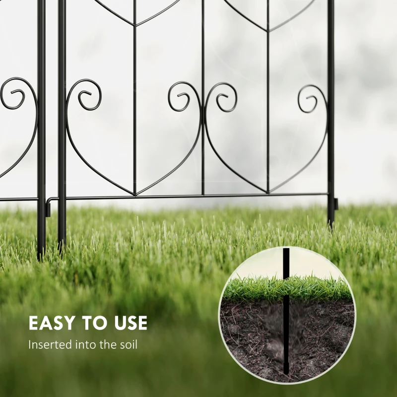 Outsunny Set of 2 Metal Garden Trellis, Decorative Trellis Panels, Bird Design, 120 x 50 cm, Black