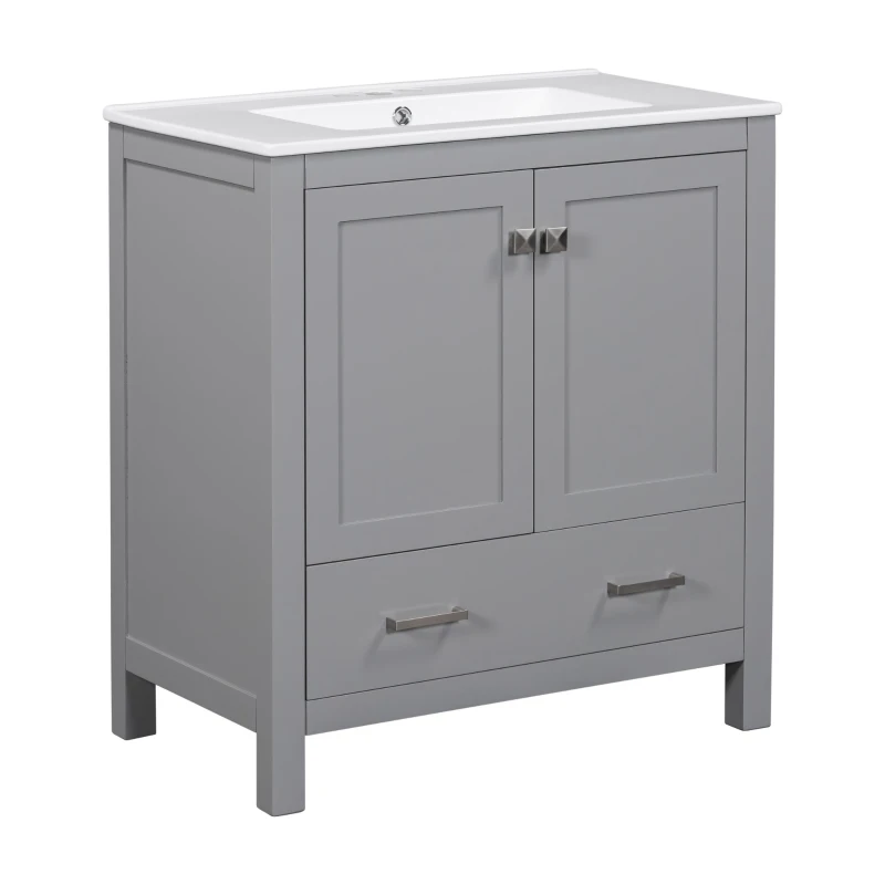 Tall Bathroom Storage Cabinet with 2 Drawers and Adjustable Shelves, Space-Saving Storage Vanity for Neat Space, 17.5'' L x 14'' W x 63'' H, Black