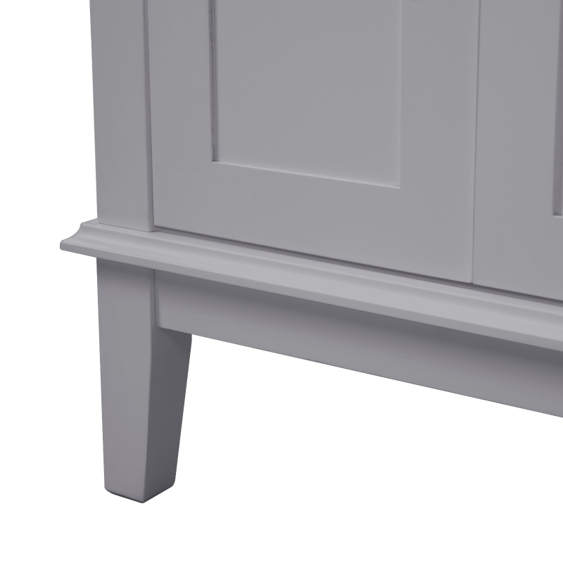 Free-Standing Bathroom Vanity with Ceramic Undermount/Drop-In Sink, Modern Storage Cabinet for Small Condos, 30'' L x 18'' W x 34'' H, Grey