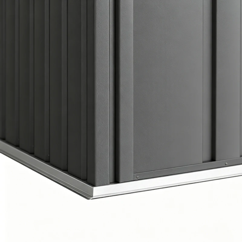 Outsunny Garden Tool Storage Shed, Small Steel Shed with Lockable Door for Garden & Patio, Galvanized Steel Construction, Dark Gray