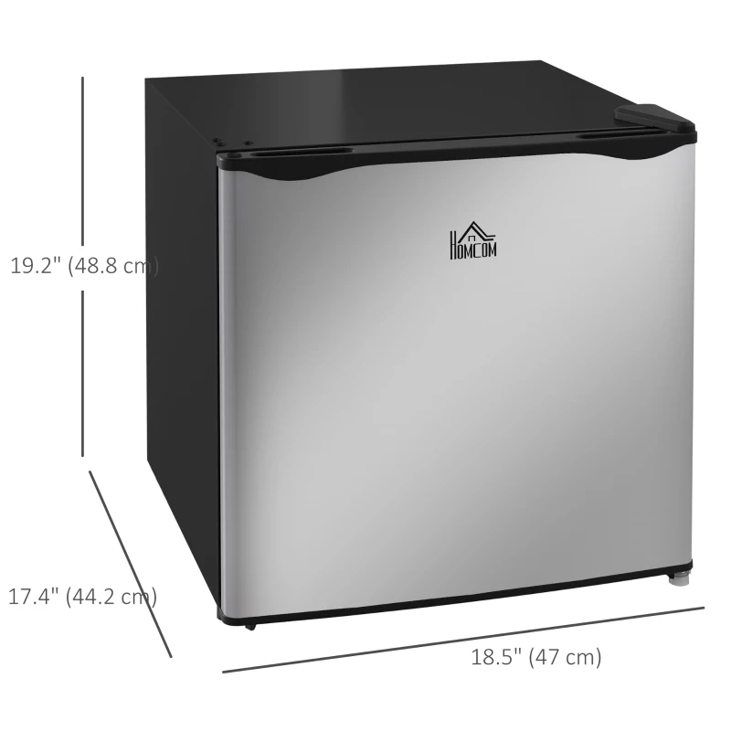 HOMCOM 1.1 Cu. Ft. Mini Freezer, Compact Upright Freezer with Reversible Door, Removable Shelf, Adjustable Temperature, Silver
