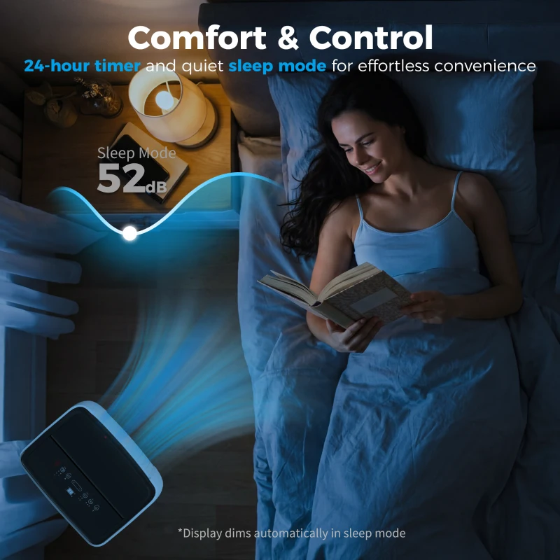 HOMCOM 14000 BTU 5-in-1 Portable Air Conditioner with Cool, Heat, Dehumidifier, Fan, Sleep, WiFi Voice Control, White