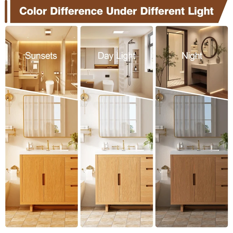 Modern Bathroom Vanity with Soft-Close Hinges & Hidden Drawer Slides, Elegant Vanity Cabinet with Resin Sink, 59.5'' L x 20'' W x 34'' H, Wood