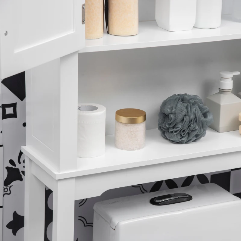 kleankin Over the Toilet Storage, Bathroom Cabinets Over Toilet, Cabinet Above Toilet with Doors and Shelves