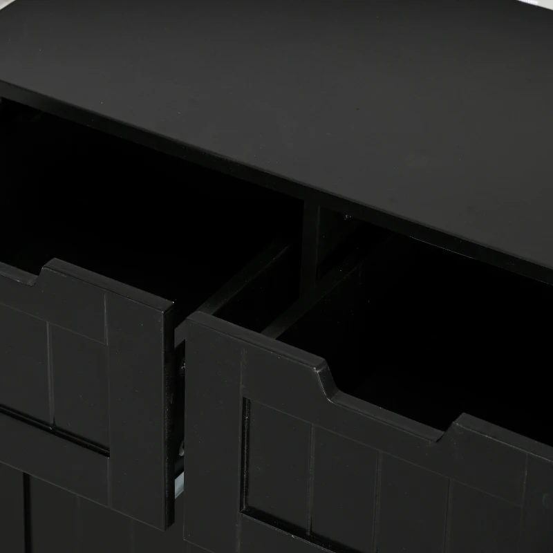 kleankin Bathroom Cabinet, Bathroom Storage Cabinet with 2 Drawers, Adjustable Shelf for Living Room, Entryway, Black