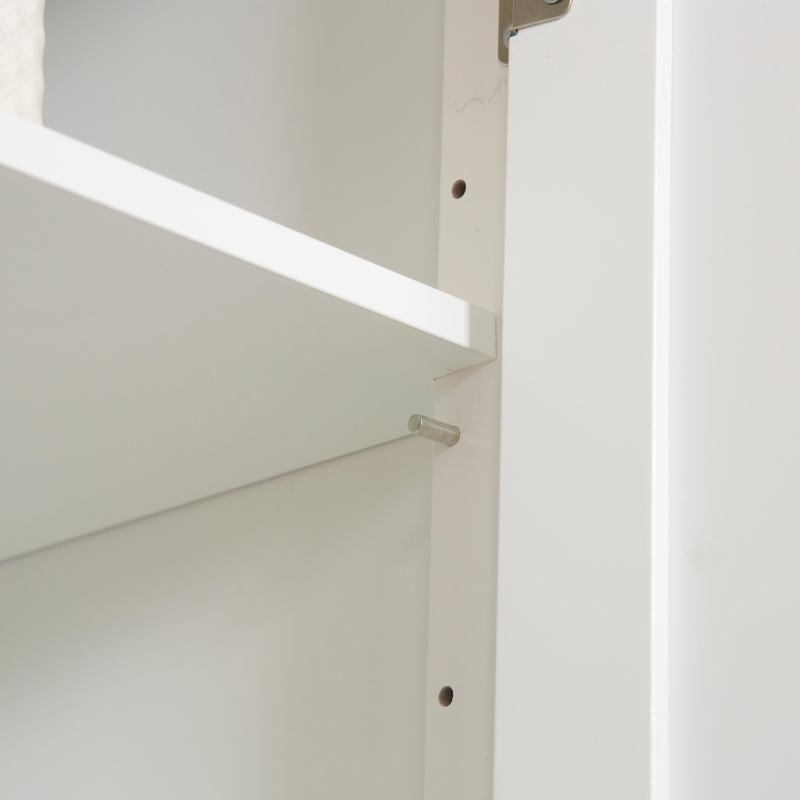 kleankin Tall Bathroom Cabinet, Freestanding Storage Organizer with Adjustable Shelves and Cupboards, 15" x 13" x 63", White