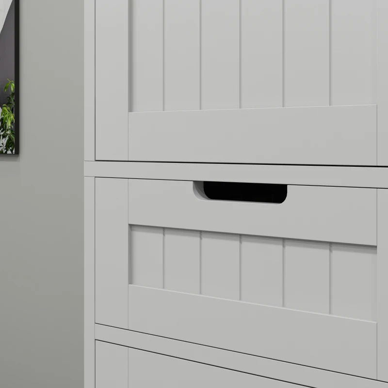 HOMCOM Freestanding Bathroom Cabinet with Drawer and 2 Doors, Tall Bathroom Cupboard for Kitchen, Study, Living Room
