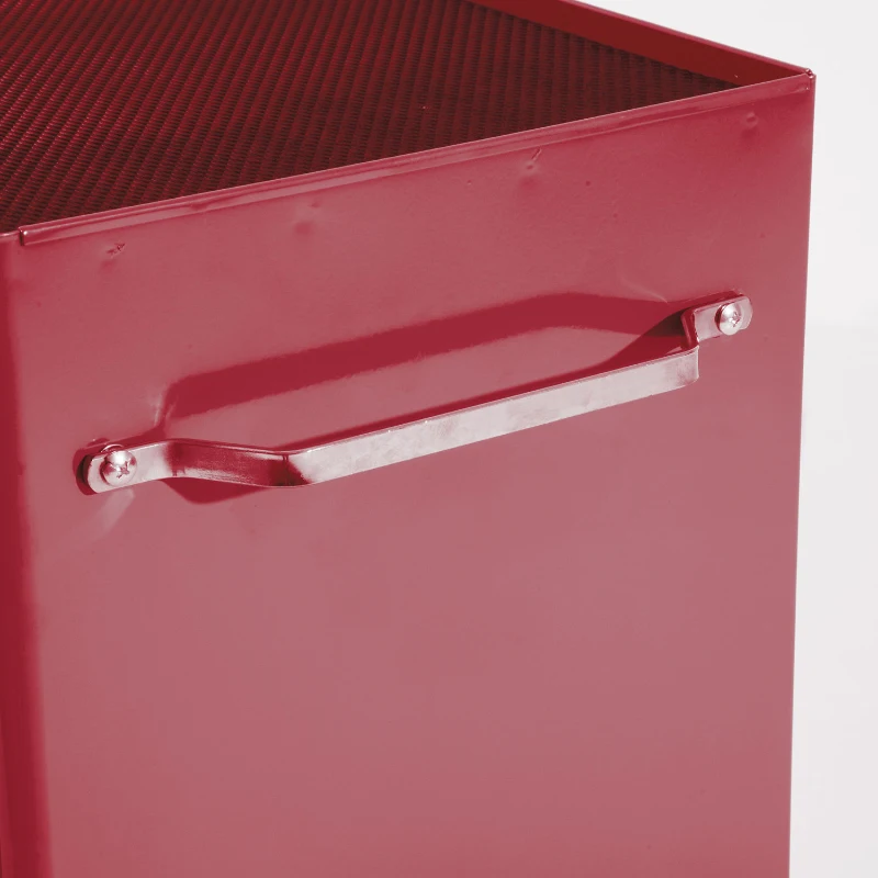 HOMCOM 5-Drawer Rolling Tool Cabinet on Wheels, Lockable Tool Chest, Tool Organizer for Garage, Factory and Workshop, Red