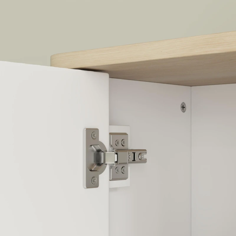 HOMCOM Over The Toilet Storage Cabinet, Bathroom Space Saver Cabinet with Adjustable Shelf, Bathroom Organizer, White