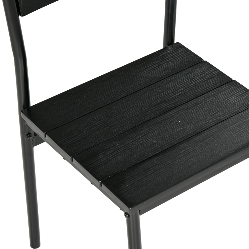 HOMCOM Dining Table Set for 2, 3 Piece Kitchen Table and Chairs with Metal Legs for Small Spaces, Black