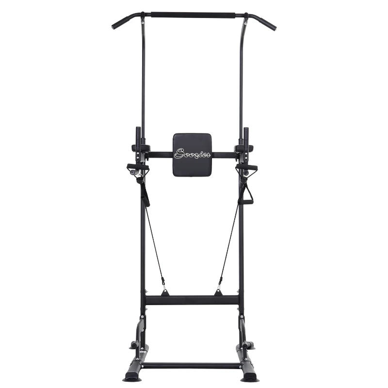 Soozier Multi-Function Power Tower Chin Up Bar Stand Dip Station Full Body Workout Training Fitness Equipment