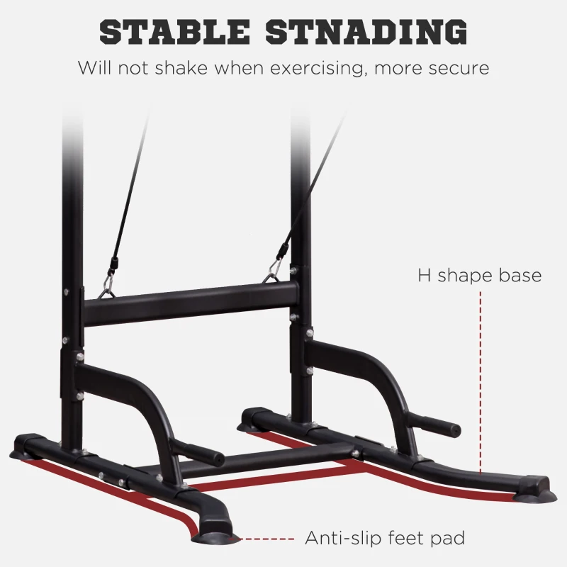 Soozier Multi-Function Power Tower Chin Up Bar Stand Dip Station Full Body Workout Training Fitness Equipment