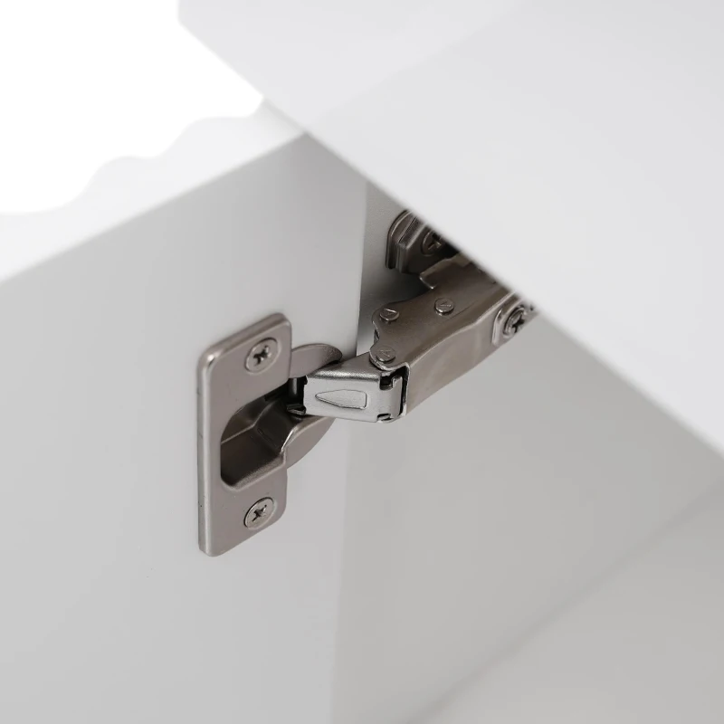 Modern Floating Bathroom Vanity with Ceramic Basin and Right Side Storage, Cabinet with Rose Gold Handle, 21.5" L x 12" W x 26.5" H, White