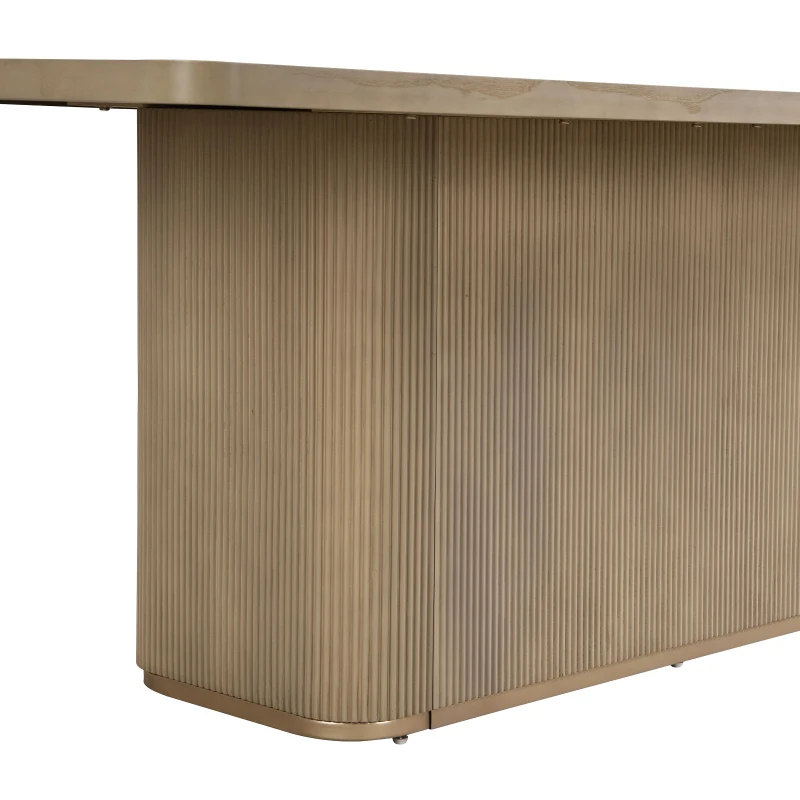 Rectangular Dining Table with Sturdy Rectangular Pillar Base, Natural Finish Kitchen Table for Versatile Kitchen, 84'' L x 40'' W x 30'' H, Natural