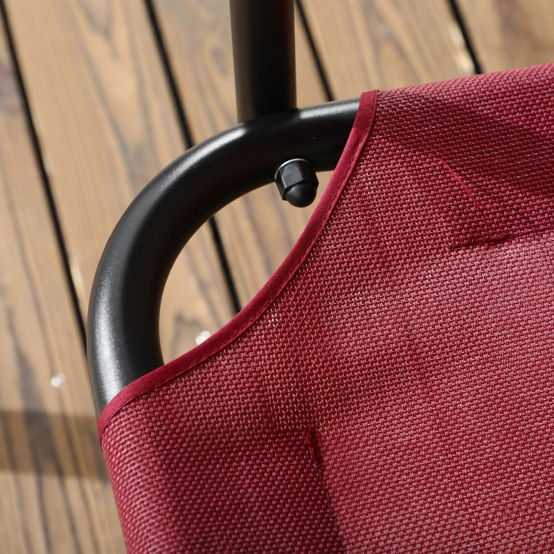 Outsunny 3-Seater Outdoor Porch Swing with Adjustable Canopy, Patio Swing Chair for Garden, Poolside, Backyard, Wine Red