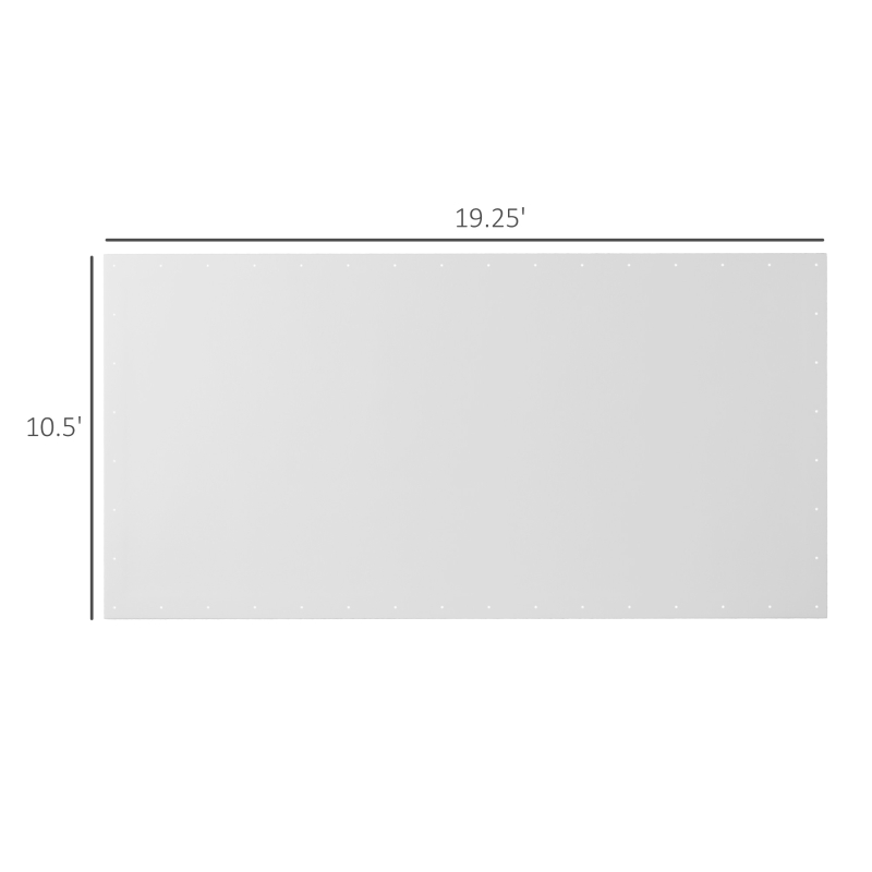 Outsunny 10 x 20ft Carport Roof, UV Resistant Canopy Replacement Cover with Ball Bungee Cords, White