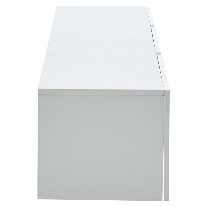 Wall-Mounted TV Stand with App-Controlled LED, Space-Saving TV Cabinet with Translucent Acrylic Panel, 65" L x 13.5" W x 12" H, White