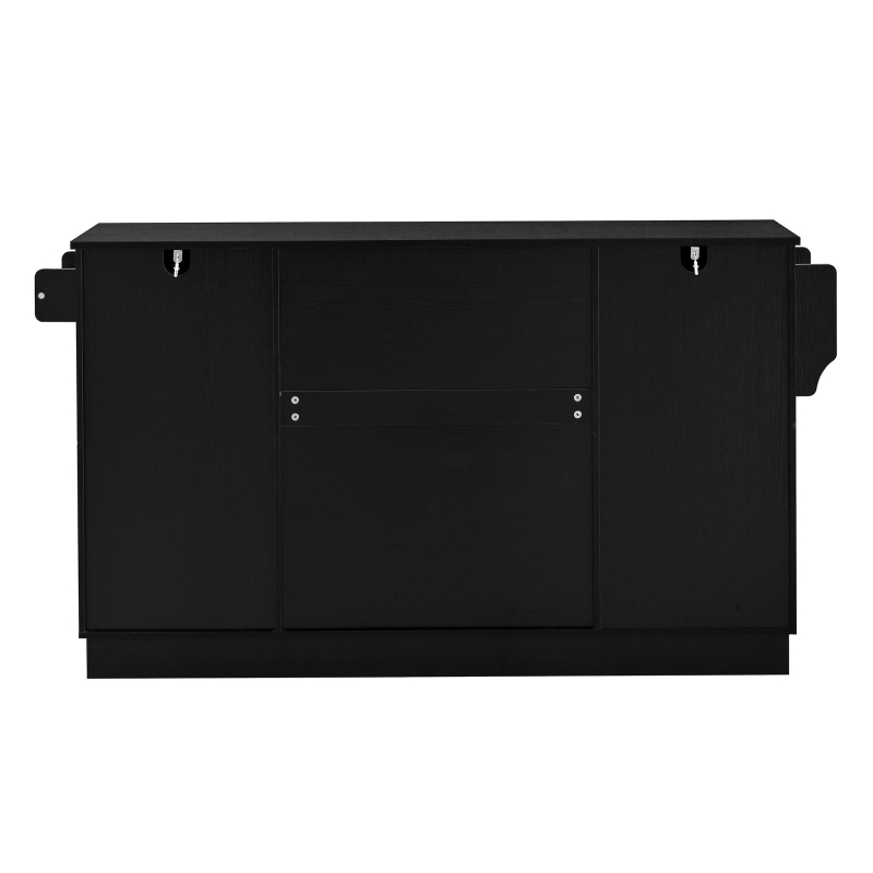 Practical Buffet Cabinet with 4 Doors and 1 Drawer, Spacious Sideboard with Adjustable Shelves, 54.5" L x 15.5" W x 33" H, Black