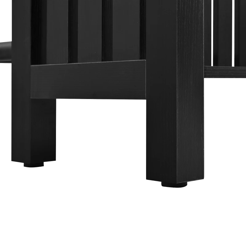 3-In-1 Dining Table with Marble-Grain MDF Top, Space-Saving Bar Table with Metal Footrest, 63" L x 15.5" W x 41" H, Black