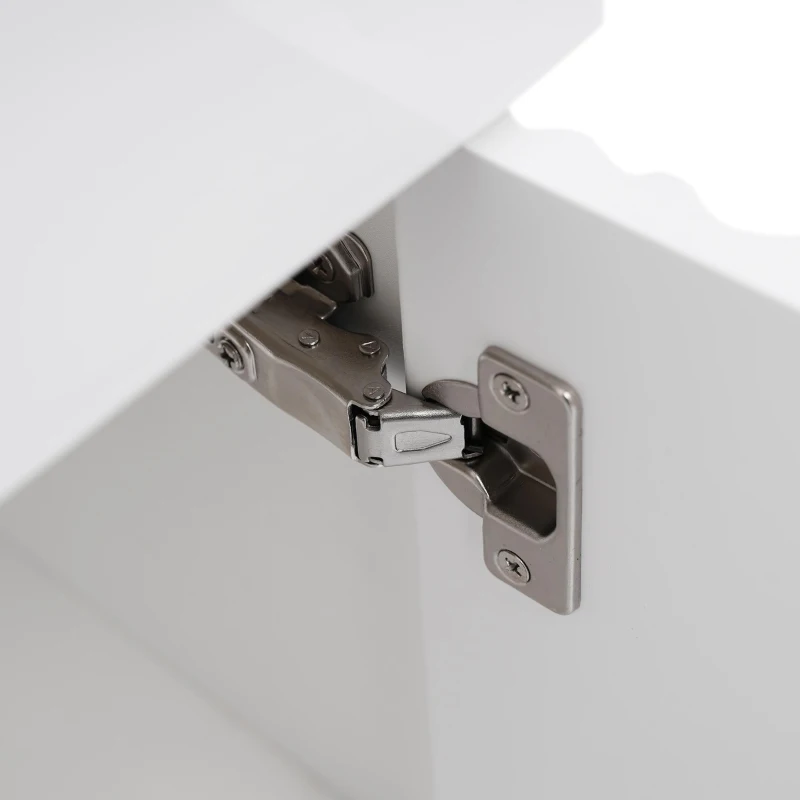 Modern Floating Bathroom Vanity with Ceramic Basin and Side Storage, Cabinet with Rose Gold Handle, 21.5" L x 12" W x 26.5" H, White