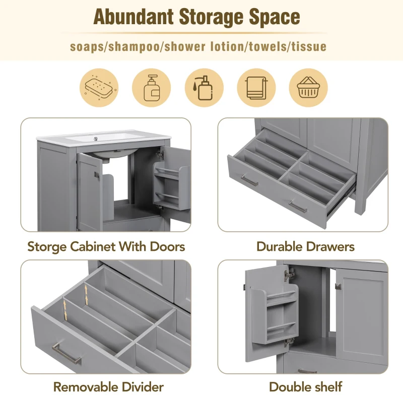 Tall Bathroom Storage Cabinet with 2 Drawers and Adjustable Shelves, Space-Saving Storage Vanity for Neat Space, 17.5'' L x 14'' W x 63'' H, Black