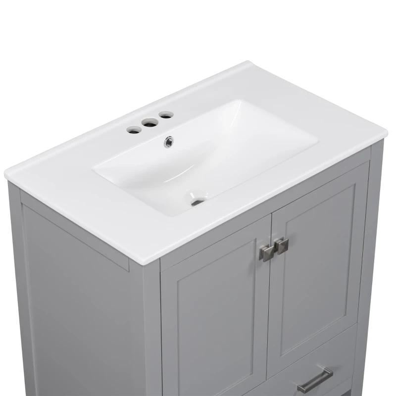 Tall Bathroom Storage Cabinet with 2 Drawers and Adjustable Shelves, Space-Saving Storage Vanity for Neat Space, 17.5'' L x 14'' W x 63'' H, Black