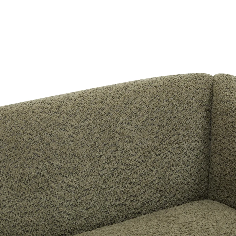 Plush Oversized Lounge Sofa with Removable Seat Cushions, Bouclé Sherpa Sofa with Wedge Feet, 82.5'' L x 32'' W x 27'' H, Olive Green
