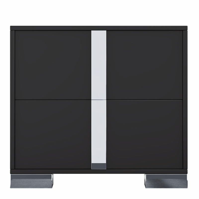 Elegant Black Nightstand with 2 Smooth-Glide Drawers, Durable Beside Table for Bedroom & Compact Apartments, 23.5'' L x 15.5'' W x 21.5'' H, Black