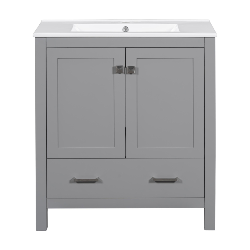 Tall Bathroom Storage Cabinet with 2 Drawers and Adjustable Shelves, Space-Saving Storage Vanity for Neat Space, 17.5'' L x 14'' W x 63'' H, Black