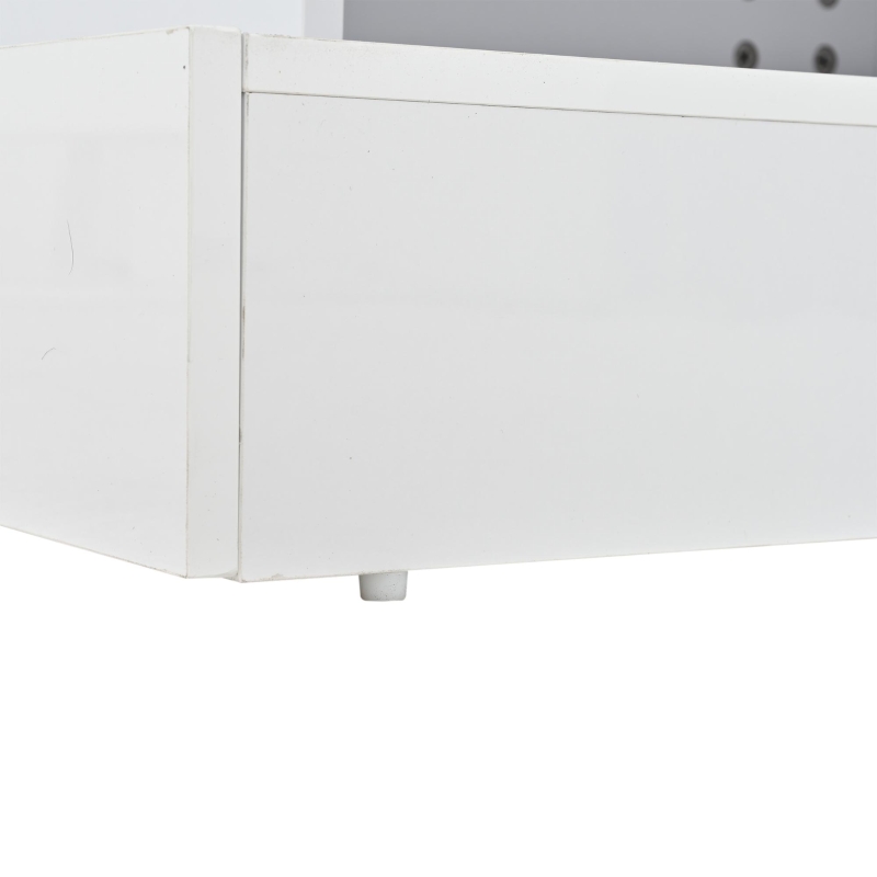 Lift-Top Coffee Table with App-Controlled LED Lighting and Liftable Top, Compact Center Table with 2 Drawers, 25.5" L x 25.5" W x 15" H, White