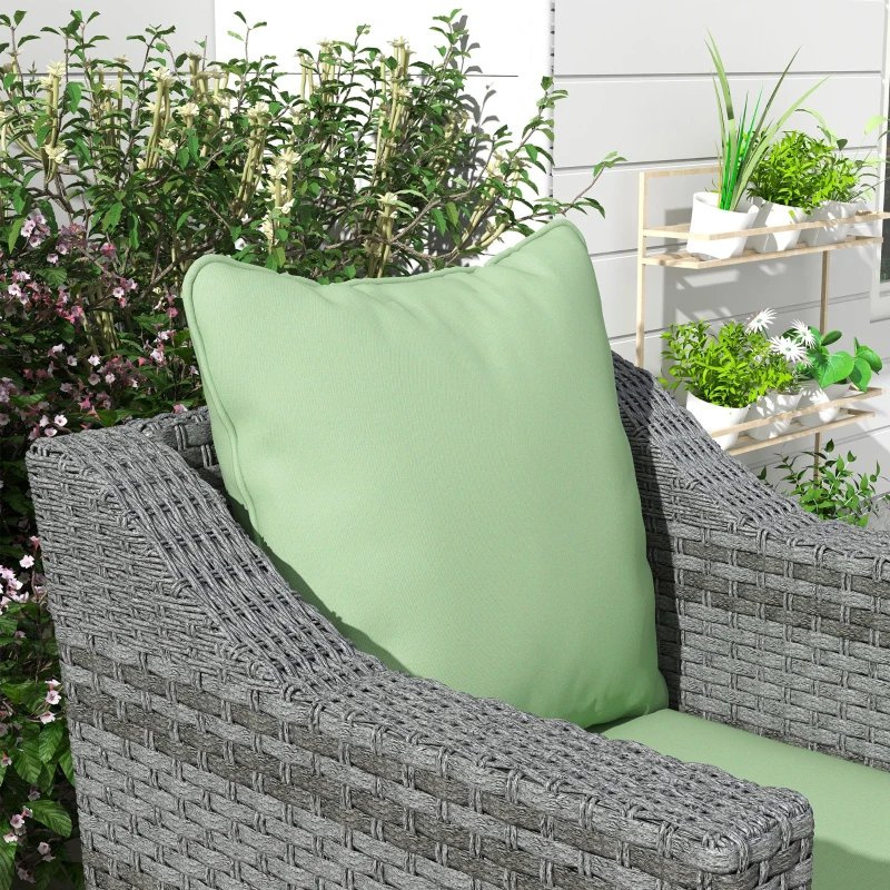 Outsunny Seat Cushion Back Pillows Replacement Set of 2, Patio Chair Cushions Set for Indoor Outdoor, Green