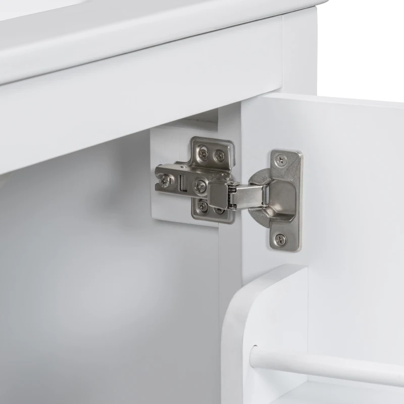 30" Bathroom Vanity with Single Sink, Solid Wood Frame, Multifunctional Storage Cabinet with Soft-Close Doors, 30" L x 18.5" W x 34" H, White