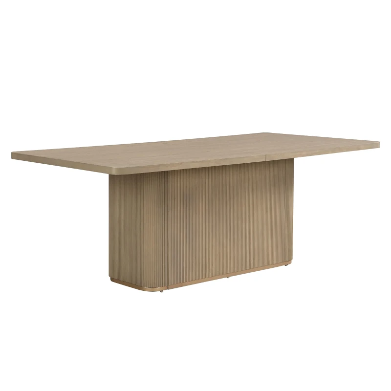 Rectangular Dining Table with Sturdy Rectangular Pillar Base, Natural Finish Kitchen Table for Versatile Kitchen, 84'' L x 40'' W x 30'' H, Natural